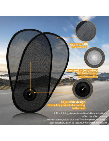 Sombrillas para Ventanas de Auto PUMHUBO - 2 Piezas Rotativas