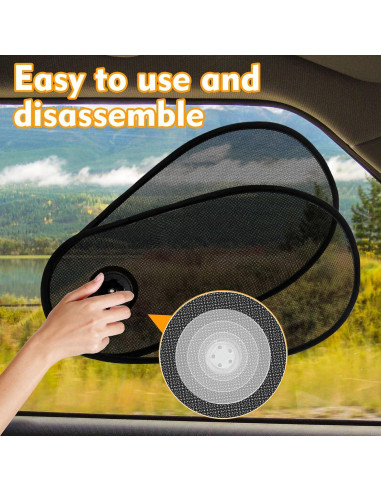 Sombrillas para Ventanas de Auto PUMHUBO - 2 Piezas Rotativas
