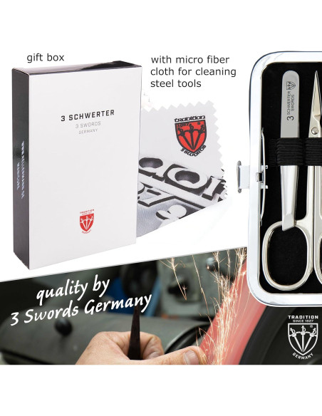 Set de Manicura y Pedicura 3 Espadas Alemania 6 Piezas - Negro Set de Manicura y Pedicura 3 Espadas Alemania 6 Piezas - Negro