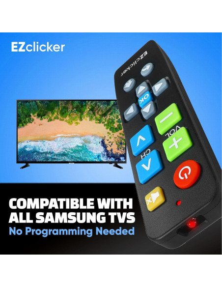 Control Remoto Samsung Botón Grande para TV - Negro Control Remoto Samsung Botón Grande para TV - Negro