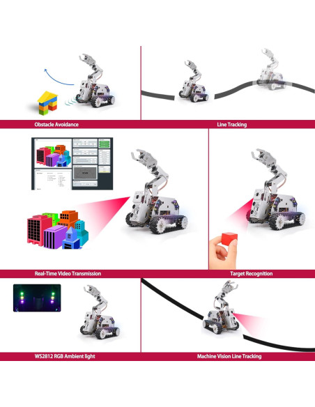 Kit de Coche Robot Adeept RaspTank Metal para Raspberry Pi 5/4B/3B Kit de Coche Robot Adeept RaspTank Metal para Raspberry Pi 5/4B/3B