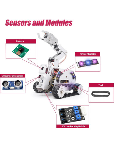 Kit de Coche Robot Adeept RaspTank Metal para Raspberry Pi 5/4B/3B