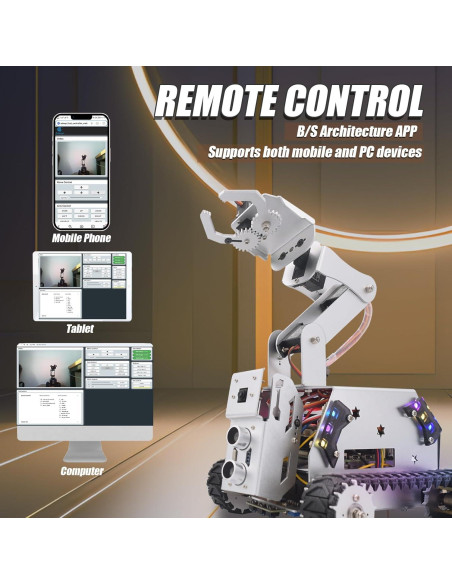 Kit de Coche Robot Adeept RaspTank Metal para Raspberry Pi 5/4B/3B Kit de Coche Robot Adeept RaspTank Metal para Raspberry Pi 5/4B/3B
