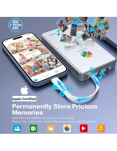 Disco Duro Externo iDiskk 4TB para iPhone y Android con Batería