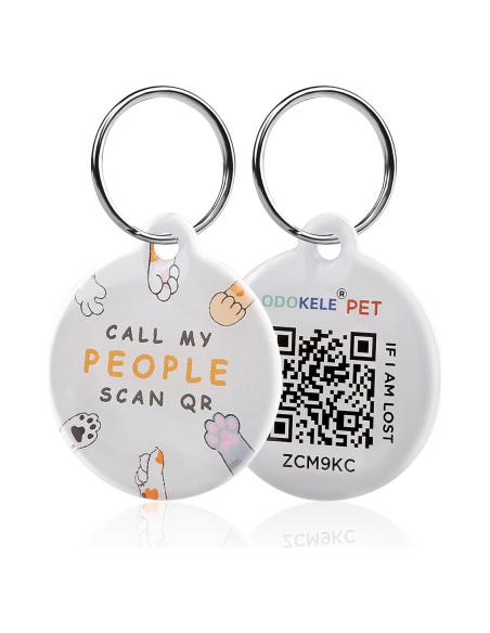 Etiqueta QR para Gato Odokele Redonda Blanca 10.7x9cm Etiqueta QR para Gato Odokele Redonda Blanca 10.7x9cm