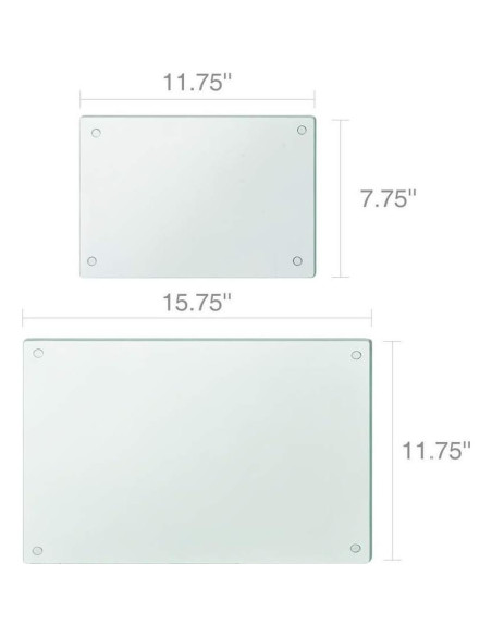 Conjunto de 4 Tablas de Cortar de Vidrio Murrey Home 40x30cm Conjunto de 4 Tablas de Cortar de Vidrio Murrey Home 40x30cm