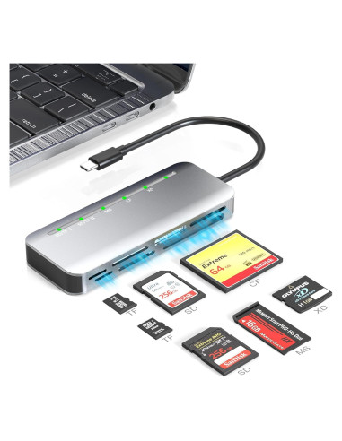 Lector de Tarjetas USB-C 7 en 1 Yeemie Pro - SD, TF, CF, MS, XD
