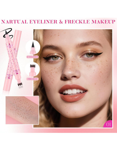 Lápiz de Ojos y Pecas 2 en 1 DAGEDA - Impermeable, 12.7 cm