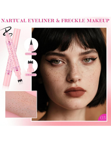Lápiz de Ojos y Pecas 2 en 1 DAGEDA - Impermeable, 12.7 cm