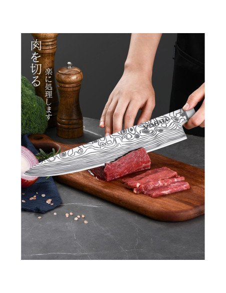 Cuchillo de Chef MOSFiATA 10" Acero Inoxidable con Protector Cuchillo de Chef MOSFiATA 10" Acero Inoxidable con Protector