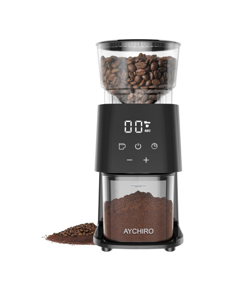 Molino de Café Burr AYCHIRO Eléctrico 30 Configuraciones 2-12 Tazas Molino de Café Burr AYCHIRO Eléctrico 30 Configuraciones 2-12 Tazas