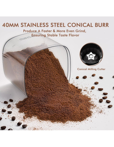 Molino de Café Burr AYCHIRO Eléctrico 30 Configuraciones 2-12 Tazas