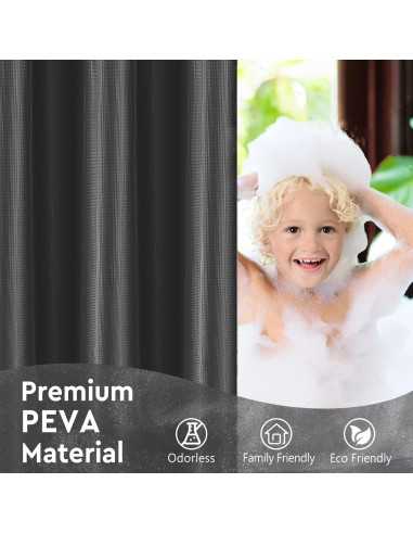 Cortina de Ducha Tititex Negra 72x72 cm PEVA Impermeable