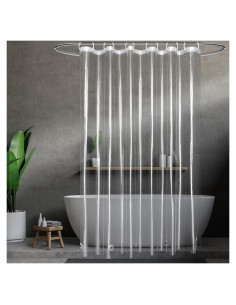 Cortina de Ducha UFRIDAY 72x80 cm Transparente EVA Impermeable