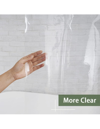 Cortina de Ducha UFRIDAY 72x80 cm Transparente EVA Impermeable