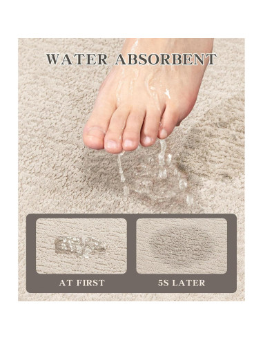 Conjunto de Alfombrillas de Baño Chakme 3 Piezas Beige