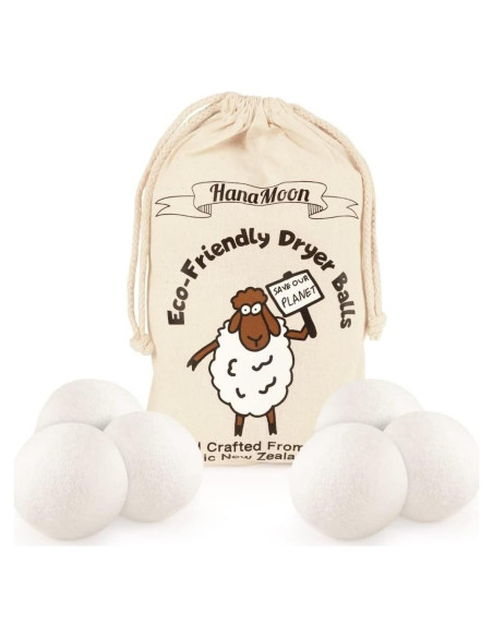 Bolas de Secadora de Lana HanaMoon XL - Paquete de 6 Ecológicas Bolas de Secadora de Lana HanaMoon XL - Paquete de 6 Ecológicas