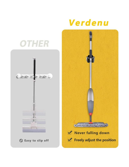 Soporte de Escoba de Pared Verdenu Acero Inoxidable 6 Paquetes Soporte de Escoba de Pared Verdenu Acero Inoxidable 6 Paquetes