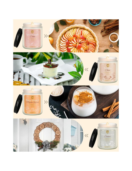 Conjunto de Velas de Soja M&SENSE - 4 Aromas Otoñales 1.77 kg Conjunto de Velas de Soja M&SENSE - 4 Aromas Otoñales 1.77 kg