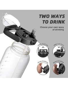 Botella de Agua de Vidrio Chunmo 2L con Popote y Funda 2