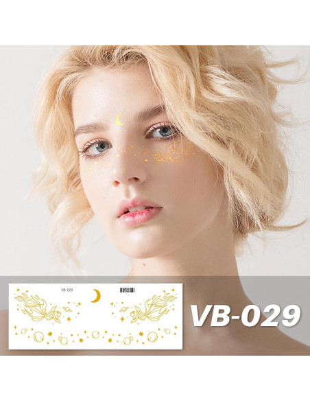 10 Pcs Tatuajes Temporales de Pecas Brillantes Doradas Namrec 10 Pcs Tatuajes Temporales de Pecas Brillantes Doradas Namrec