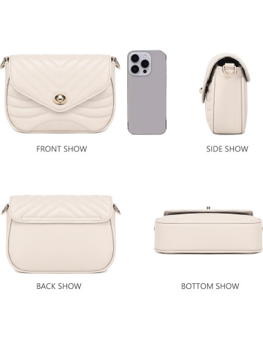 Bolso Cruzado Acolchado JEEHAN para Mujeres + Monedero