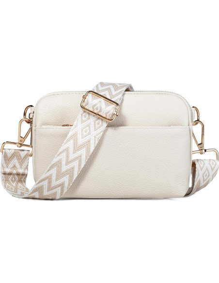 Bolso Cruzado Pequeño FZRPBRF de Cuero Vegano Beige Bolso Cruzado Pequeño FZRPBRF de Cuero Vegano Beige