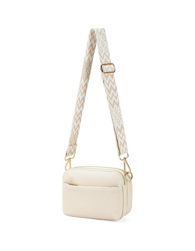 Bolso Cruzado Pequeño FZRPBRF de Cuero Vegano Beige