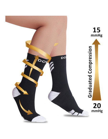 Calcetines de Compresión DOVAVA Dri-tech 4 Pares Negro Calcetines de Compresión DOVAVA Dri-tech 4 Pares Negro