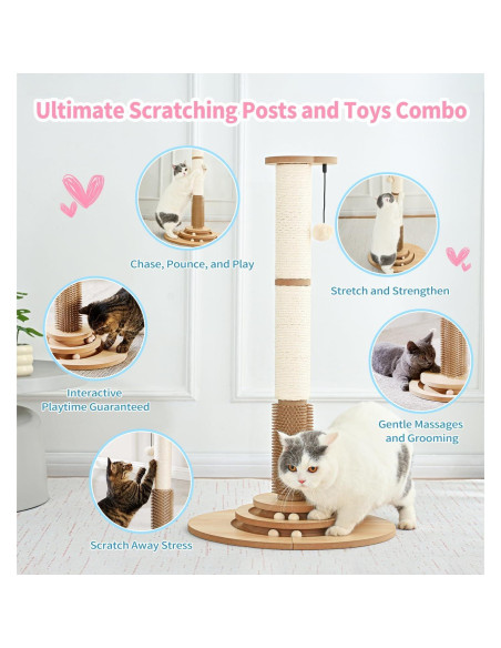 Poste Rascador para Gatos Made4Pets 85.5 cm con Juguete Interactivo Poste Rascador para Gatos Made4Pets 85.5 cm con Juguete Interactivo