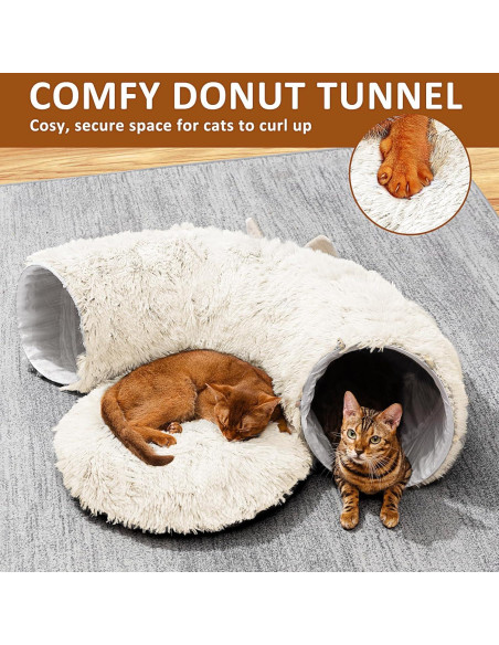 Túnel para Gatos NEZIN con Cama y Juguetes Multifuncionales Túnel para Gatos NEZIN con Cama y Juguetes Multifuncionales