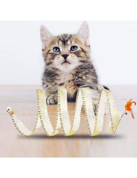 Túnel de Juguete para Gato TOYMIS 25cm Plegable con Plumas Túnel de Juguete para Gato TOYMIS 25cm Plegable con Plumas