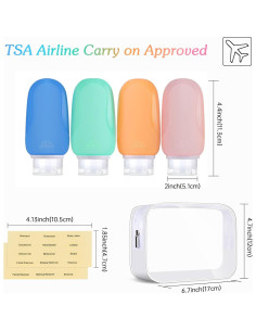 Juego de Botellas de Viaje Morfone 4x89ml A prueba de Fugas 2