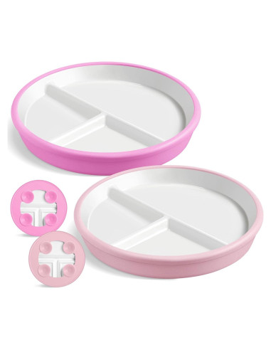 Platos Divididos de Porcelana Domensi para Niños 20.32cm Rosa