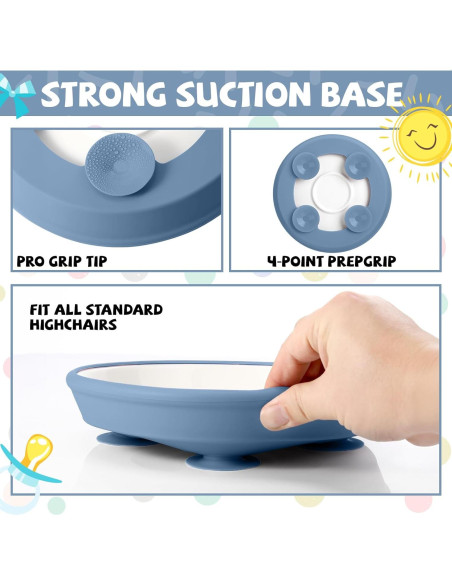 Platos de Porcelana para Niños Domensi 4 Piezas con Succión Platos de Porcelana para Niños Domensi 4 Piezas con Succión
