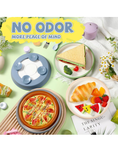 Platos de Porcelana para Niños Domensi 4 Piezas con Succión