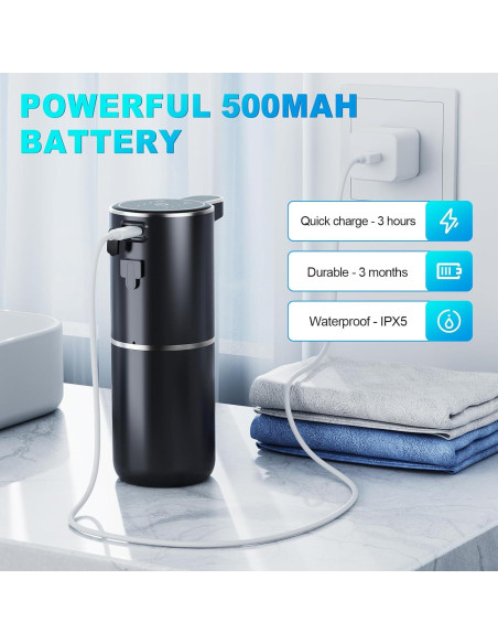 Dispensador Automático de Jabón Espumoso Amyzavls 380ml USB Dispensador Automático de Jabón Espumoso Amyzavls 380ml USB