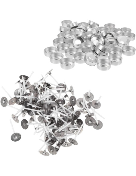 Kit 100 Soportes de Aluminio para Velas Tea Light EXCEART Kit 100 Soportes de Aluminio para Velas Tea Light EXCEART