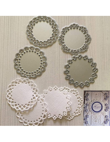 Juego de Troqueles de Corte VVS - 4 Patrones Flores Plata