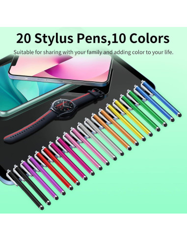 Paquete de 20 Bolígrafos Stylus YITIAOXIAOYU para Pantallas Táctiles
