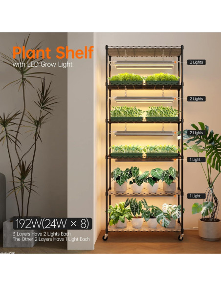 Estante de Plantas Bstrip con Luces de Crecimiento 180cm Estante de Plantas Bstrip con Luces de Crecimiento 180cm