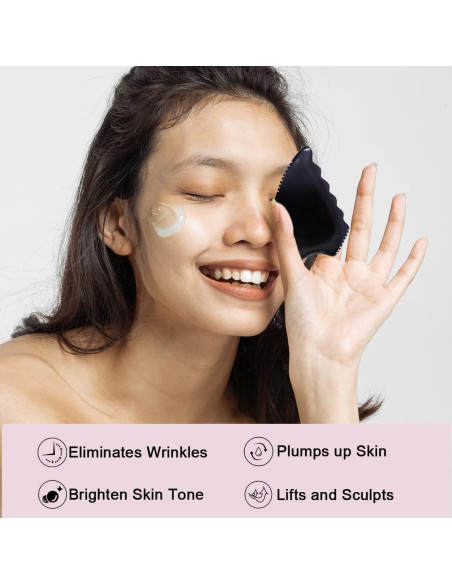 Herramienta de Masaje Facial Gua Sha Yuanchupin - Piedra Bian Natural Herramienta de Masaje Facial Gua Sha Yuanchupin - Piedra Bian Natural