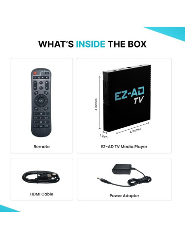 Reproductor de Señalización Digital EZ-AD TV 4K con Plan Gratuito