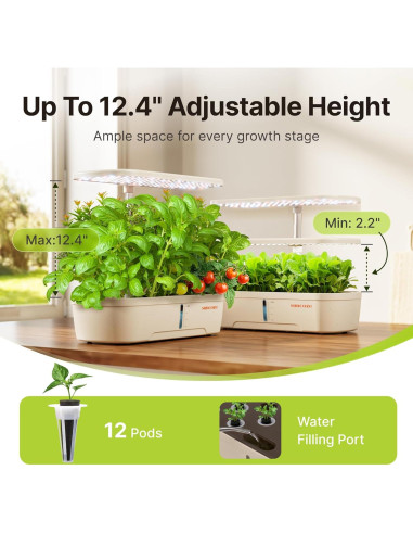 Sistema de Cultivo Hidropónico SUNCOZE Kit 12 Cápsulas 4L