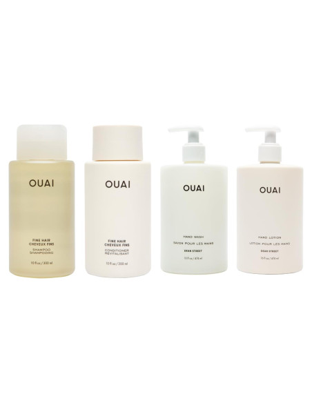 OUAI Set Hidratante para Cabello y Manos - Champú 295ml, Acondicionador 295ml, Jabón 473ml, Loción 473ml OUAI Set Hidratante para Cabello y Manos - Champú 295ml, Acondicionador 295ml, Jabón 473ml, Loción 473ml