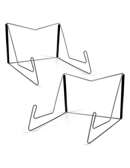 Soporte de Libros Plegable Hatisan 2 Piezas Metal Negro Soporte de Libros Plegable Hatisan 2 Piezas Metal Negro