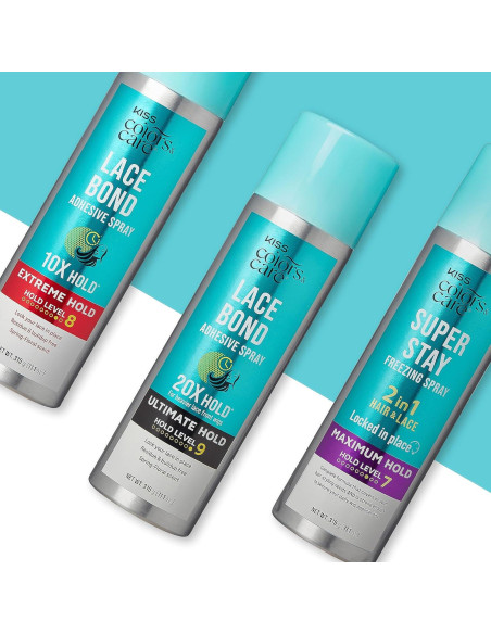 Spray Adhesivo KISS Colores y Cuidado 311 ml - Sujeción Extrema Spray Adhesivo KISS Colores y Cuidado 311 ml - Sujeción Extrema