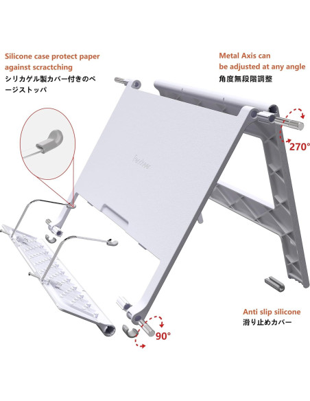 Soporte de Libro Ajustable Readaeer Blanco 30x22 cm Ligero Soporte de Libro Ajustable Readaeer Blanco 30x22 cm Ligero