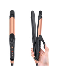 Plancha de Cabello 2-en-1 AmoVee Doble Voltaje 1 Pulgada Negro