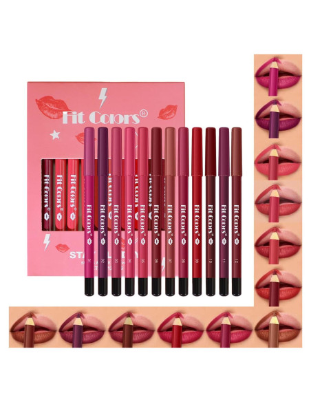 Juego de 12 Lápices de Labios Mate Baorder - Alta Pigmentación Juego de 12 Lápices de Labios Mate Baorder - Alta Pigmentación